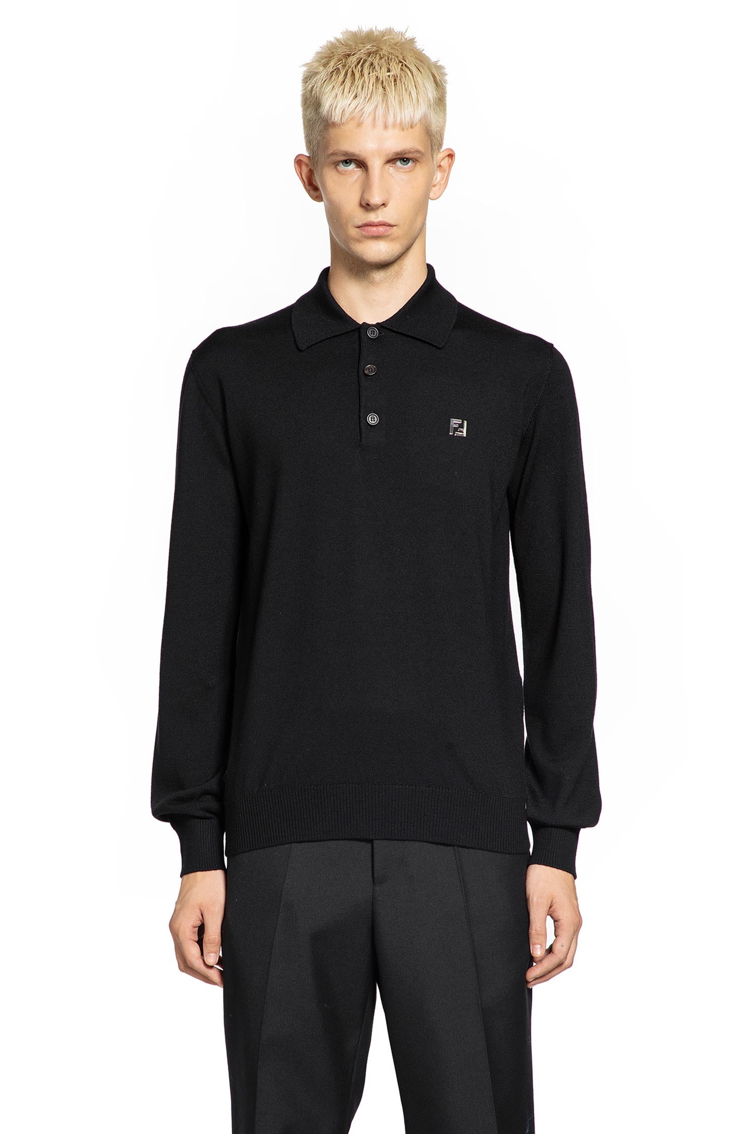 FENDI MAN BLACK T-SHIRTS & TANK TOPS