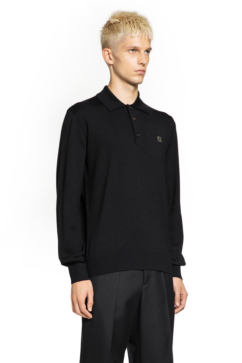 FENDI MAN BLACK T-SHIRTS & TANK TOPS