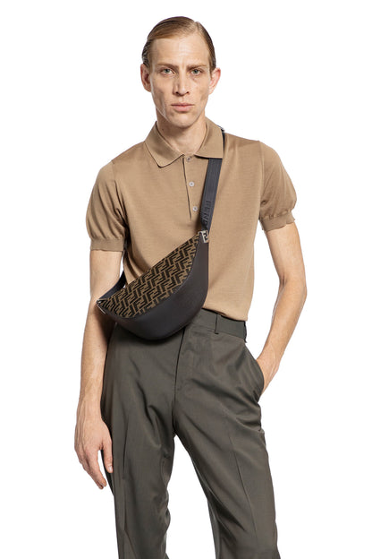 FENDI MAN BROWN T-SHIRTS & TANK TOPS