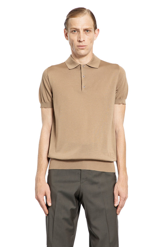 FENDI MAN BROWN T-SHIRTS & TANK TOPS