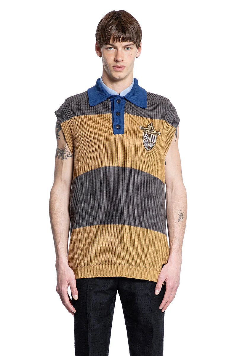 Striped Crest Logo Polo Gilet - Antonioli.eu