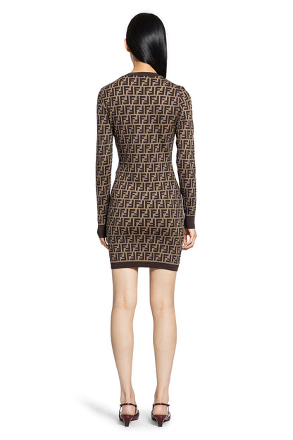 FENDI WOMAN BROWN DRESSES