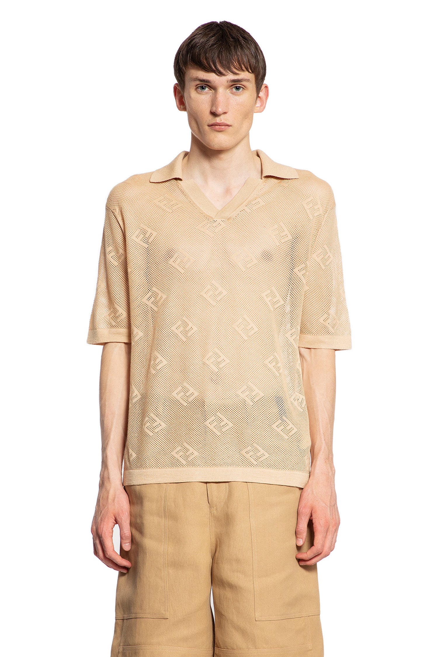 FENDI MAN BEIGE T-SHIRTS