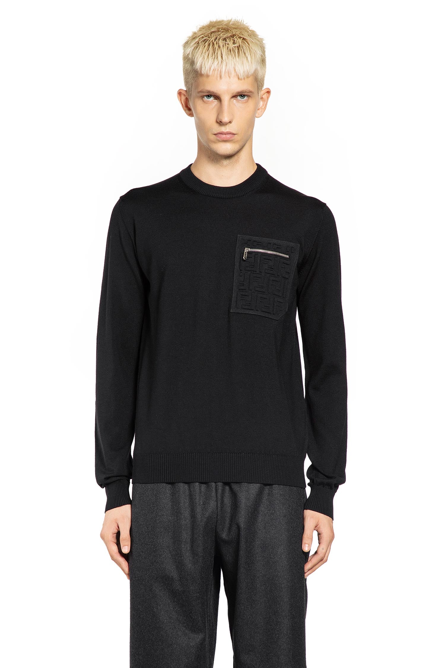 FENDI MAN BLACK KNITWEAR