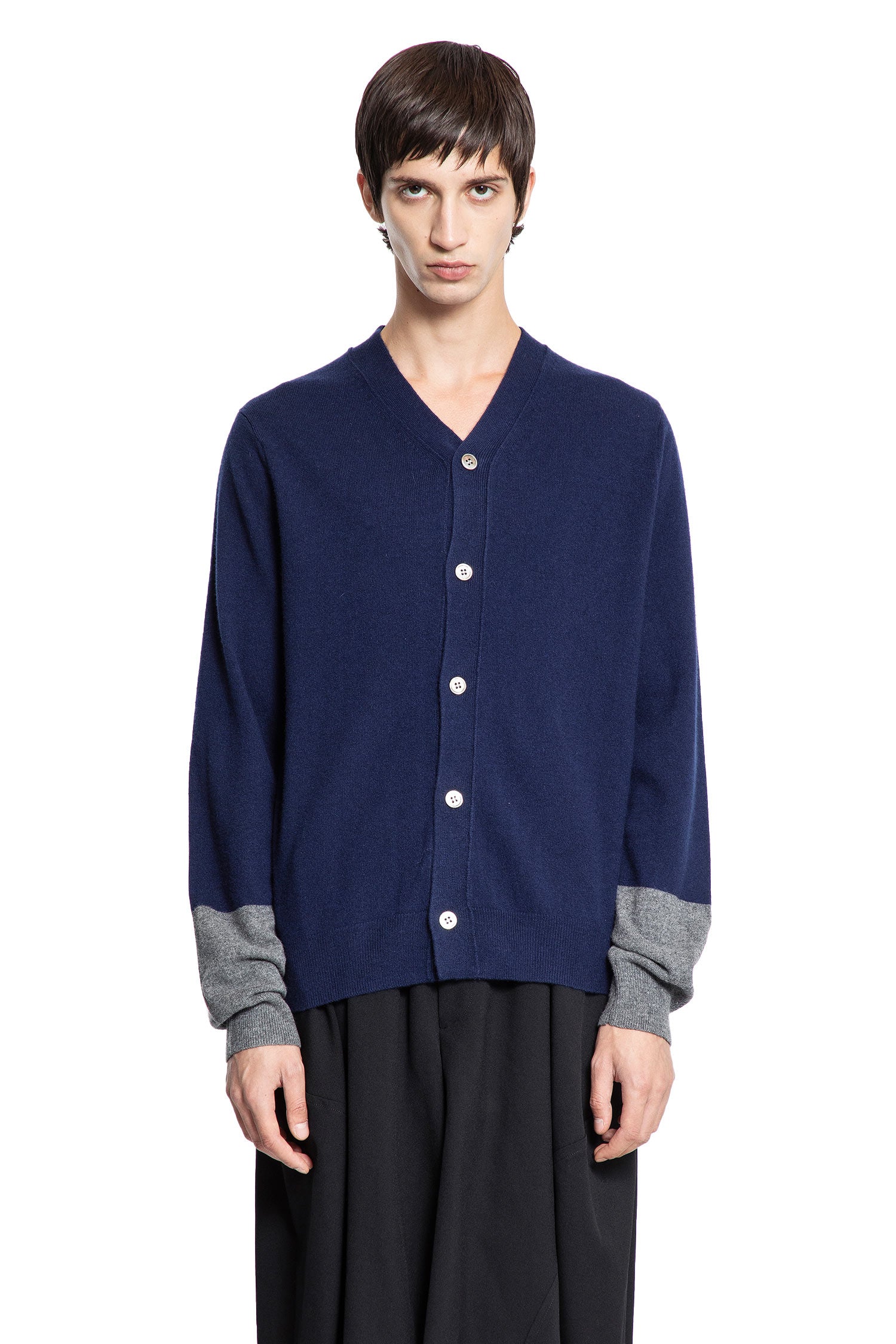 Two-Tone Lambswool Cardigan