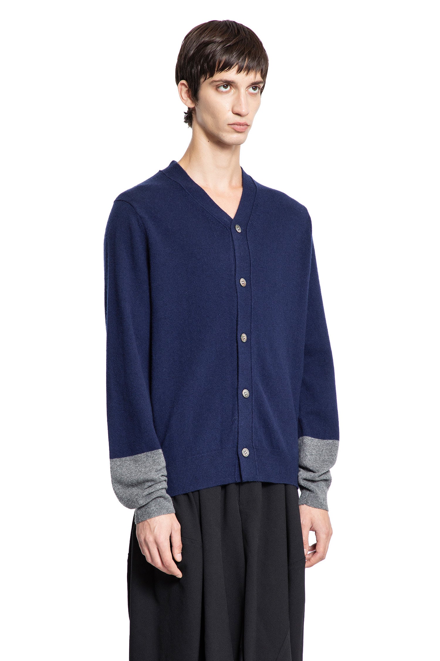 Two-Tone Lambswool Cardigan
