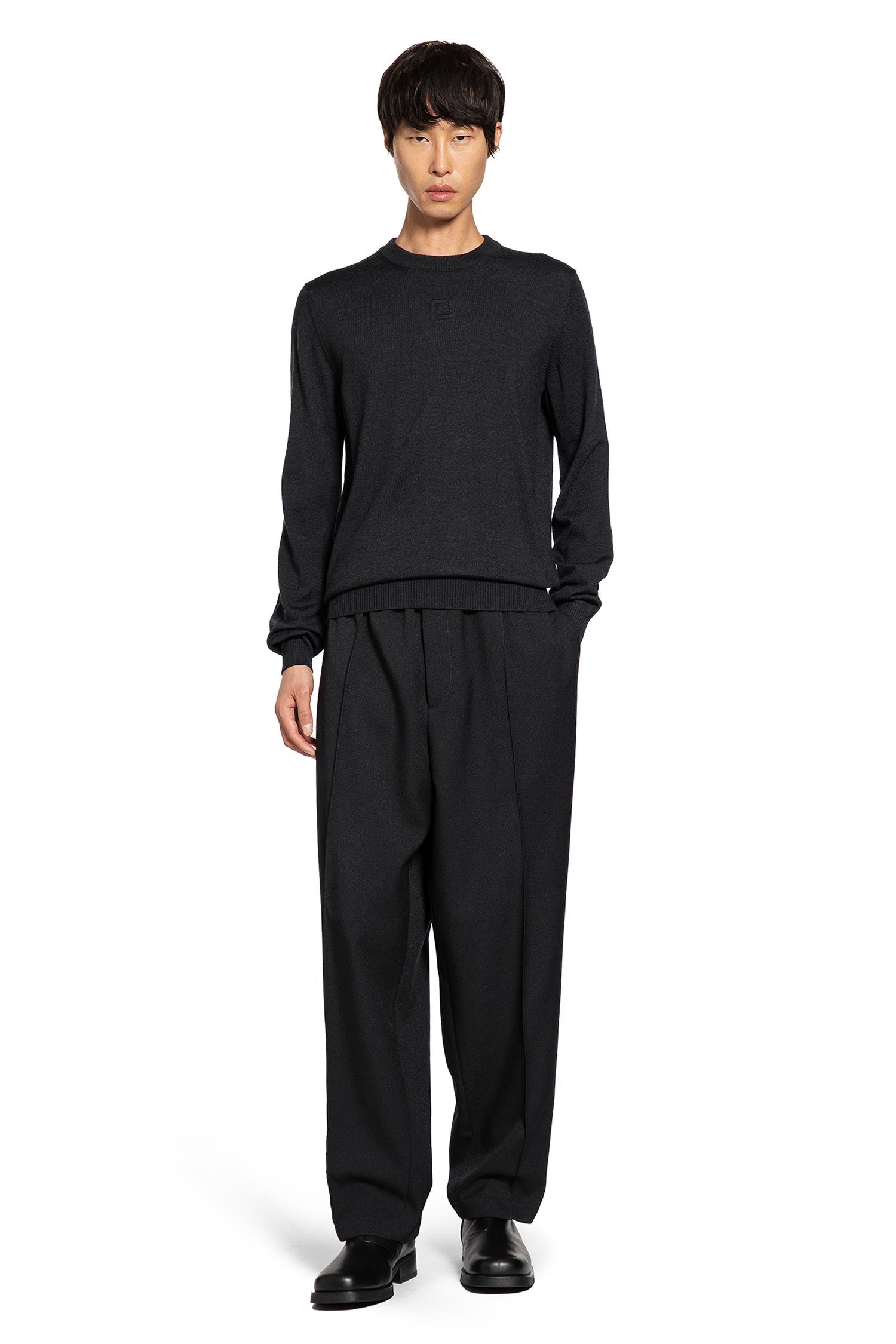 Crewneck Knitwear In Fleece Wool