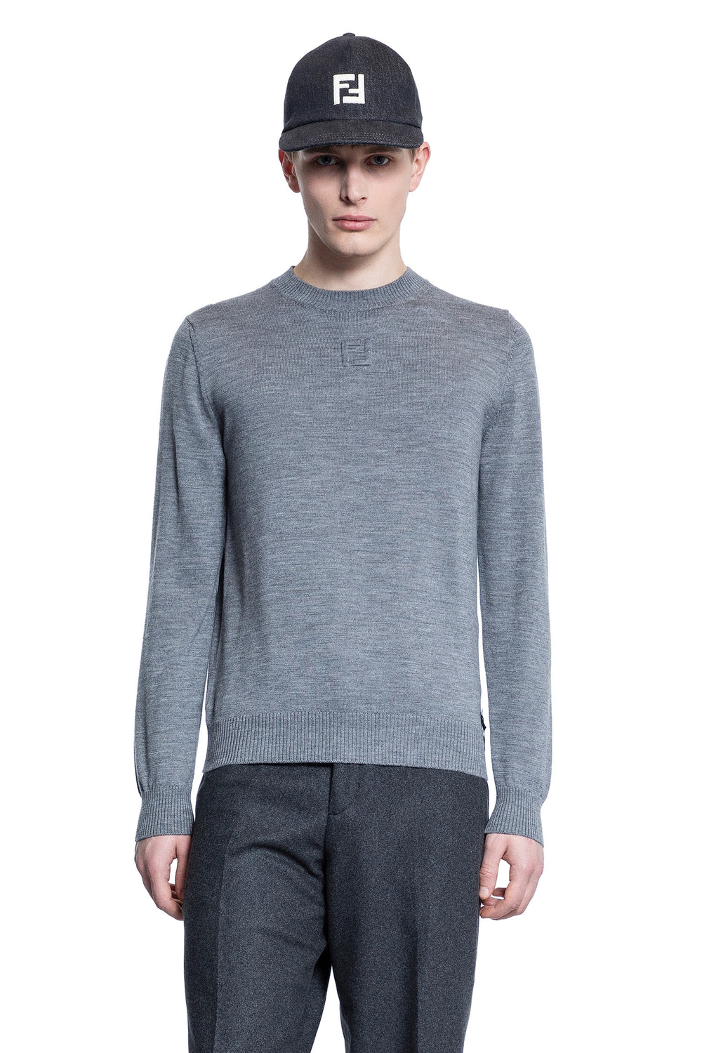 FENDI MAN GREY KNITWEAR