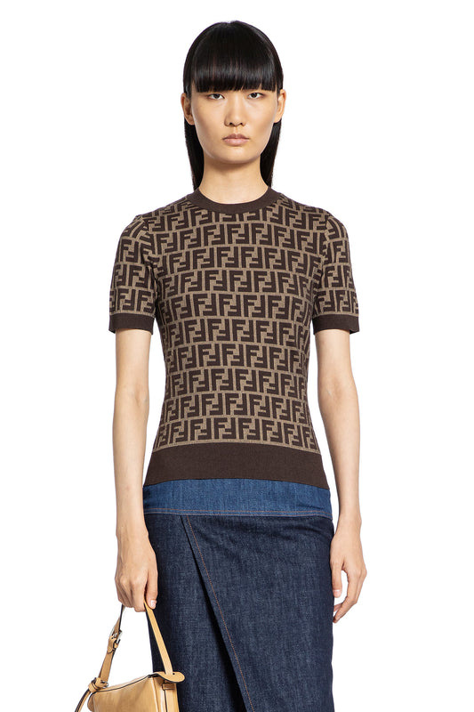 FENDI WOMAN BROWN TOPS