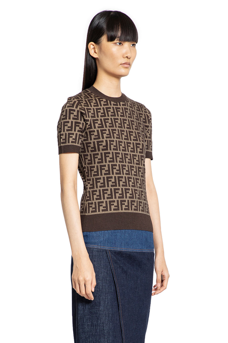 FENDI WOMAN BROWN TOPS