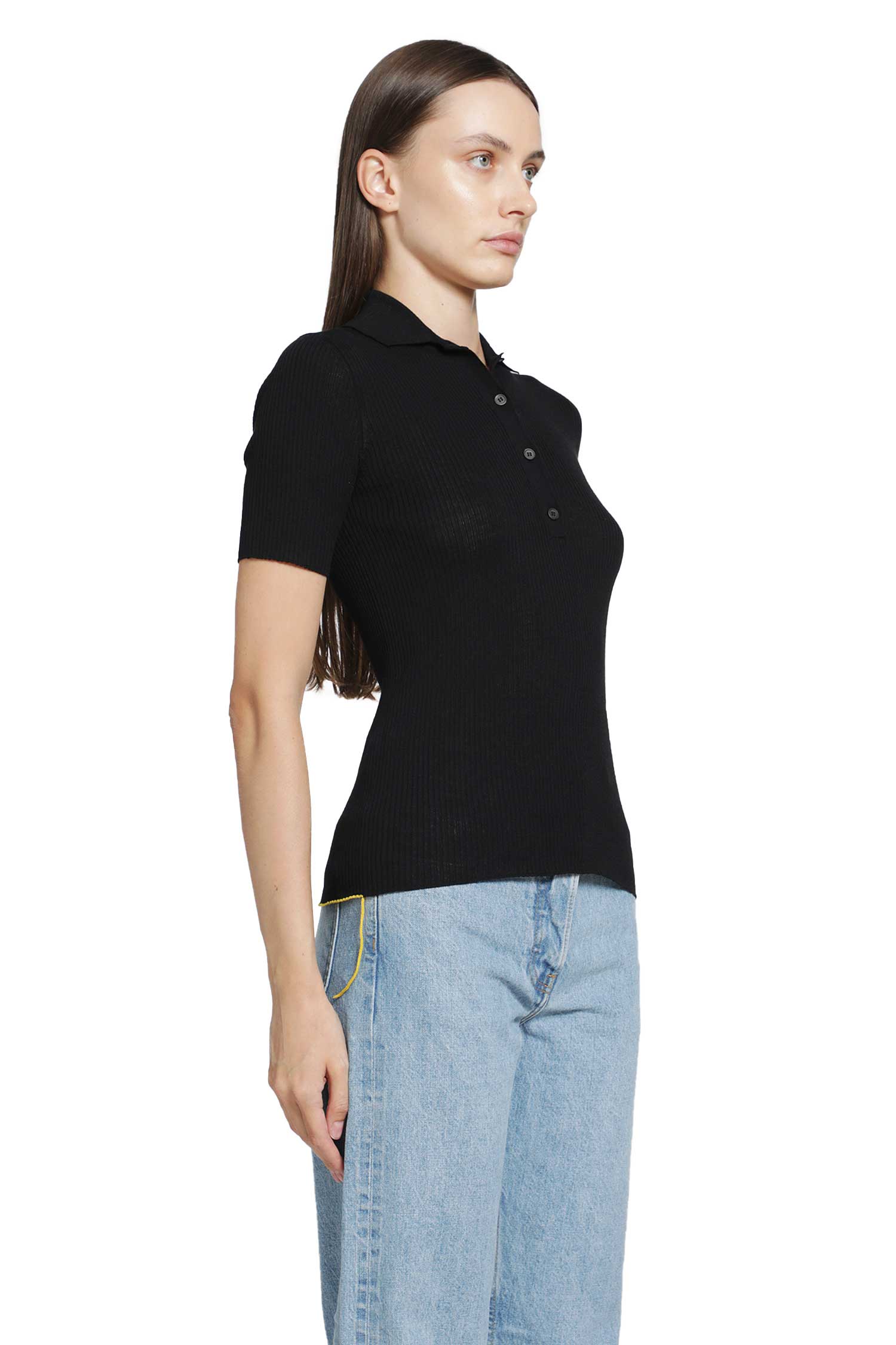FENDI Wool Ribbed Polo Shirt woman