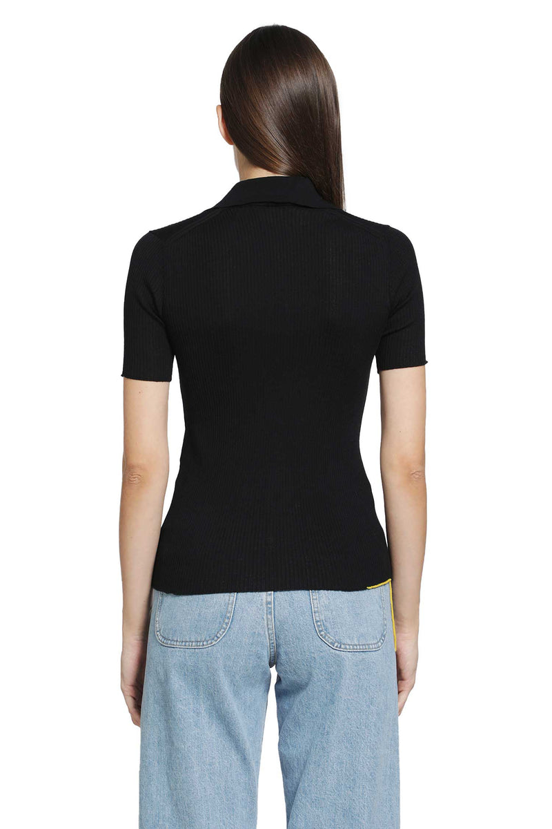 FENDI Wool Ribbed Polo Shirt woman