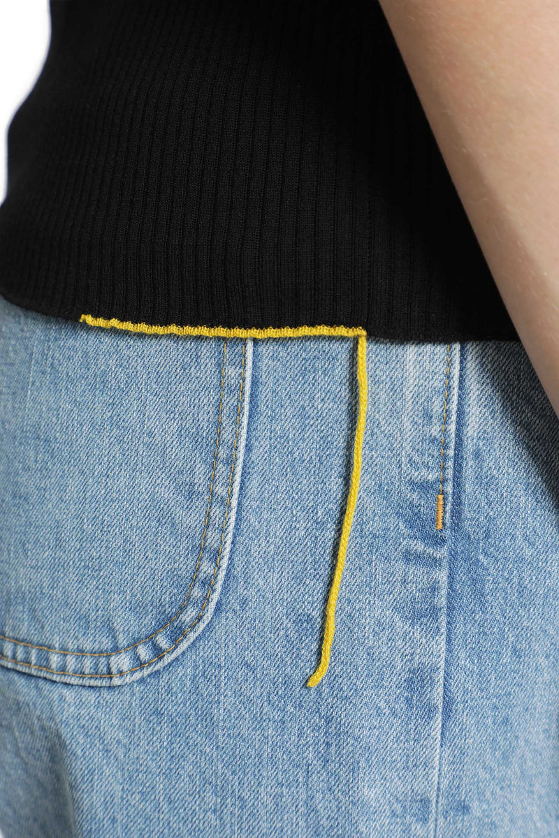FENDI Wool Ribbed Polo Shirt woman