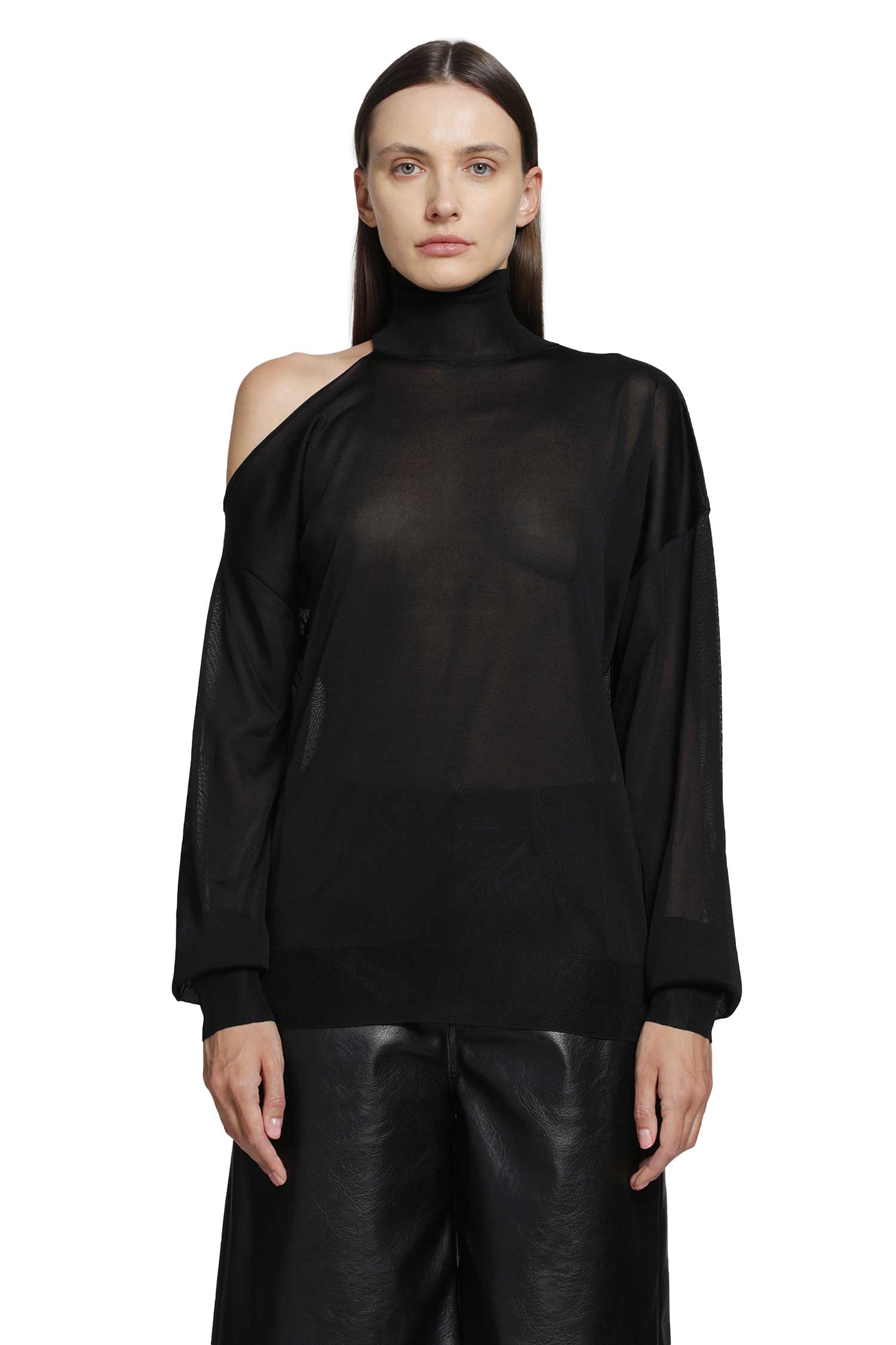 Cut-Out Turtleneck Top