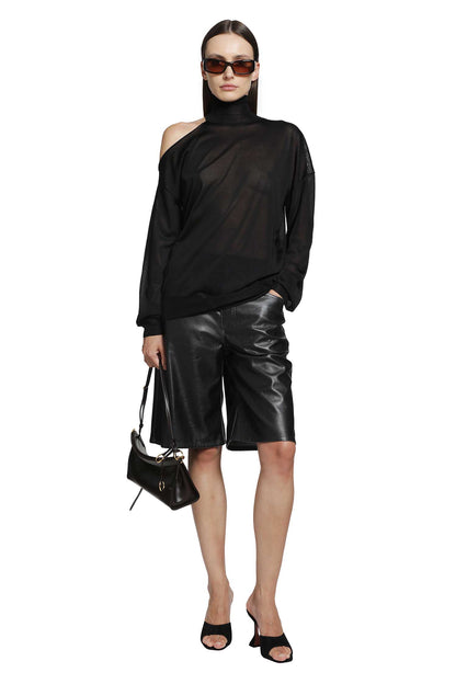Cut-Out Turtleneck Top