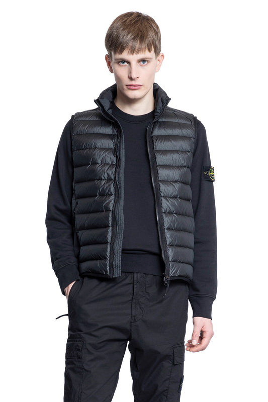 STONE ISLAND MAN BLACK VESTS