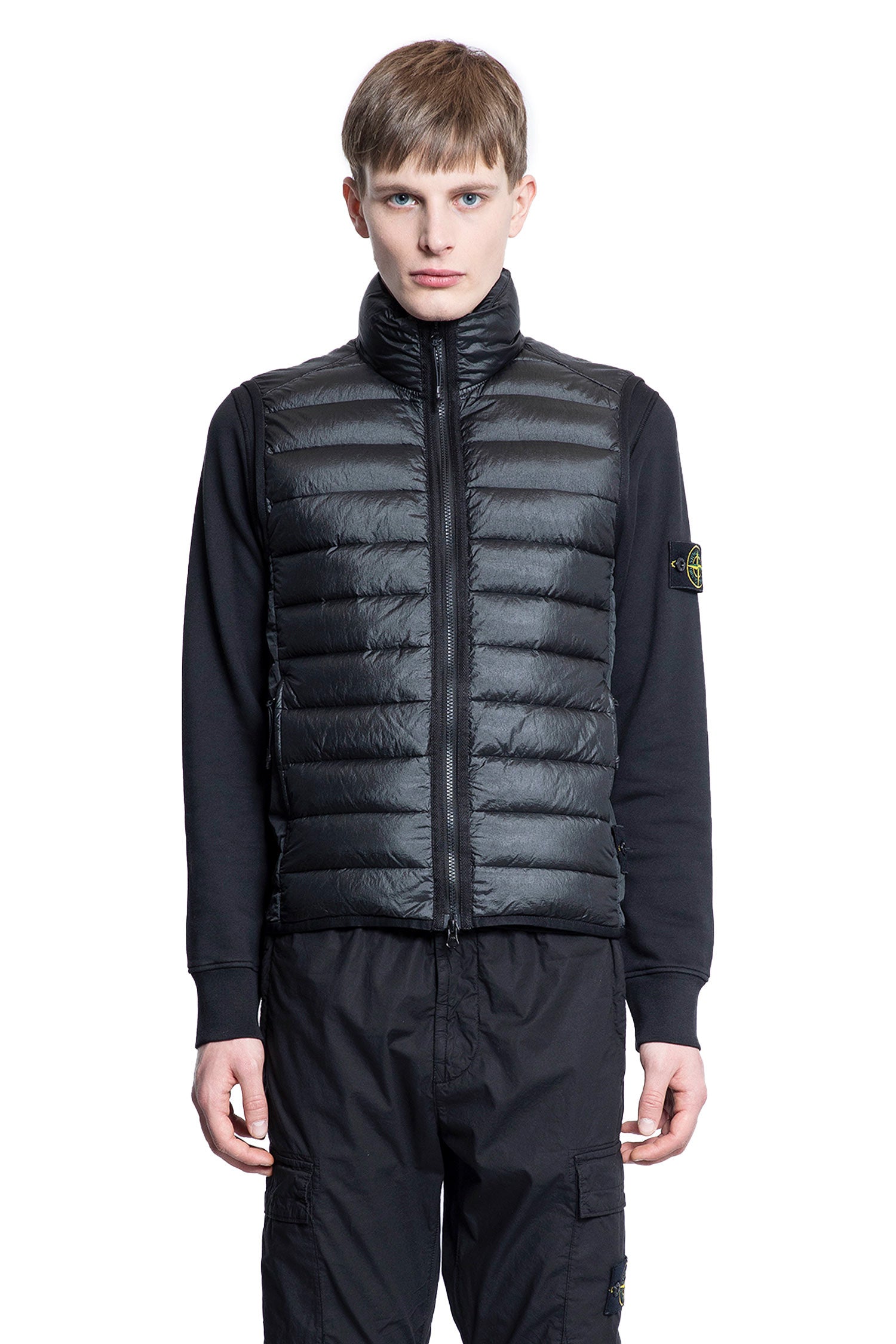 STONE ISLAND MAN BLACK VESTS