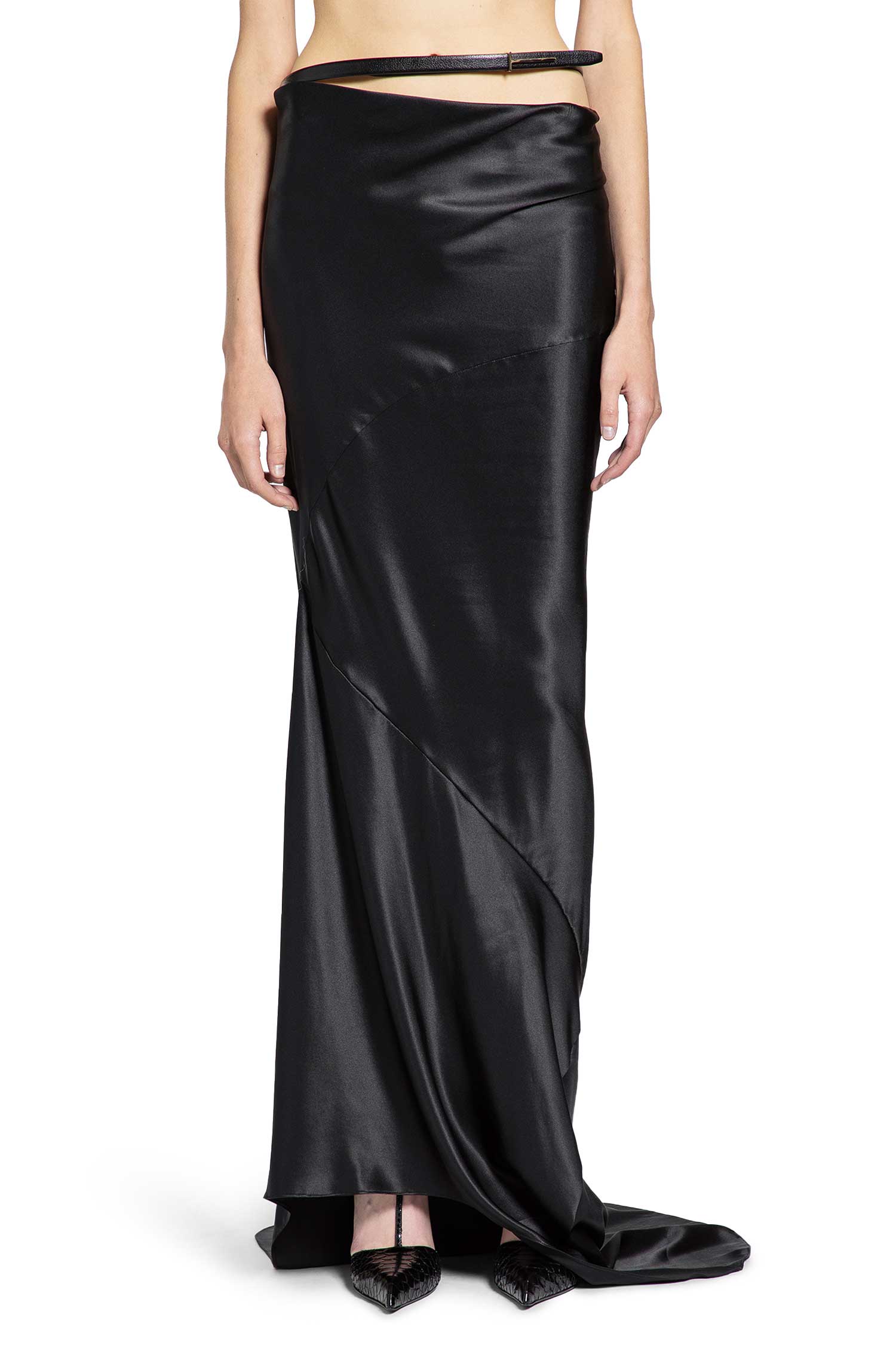 Silk Satin long Bias Skirt