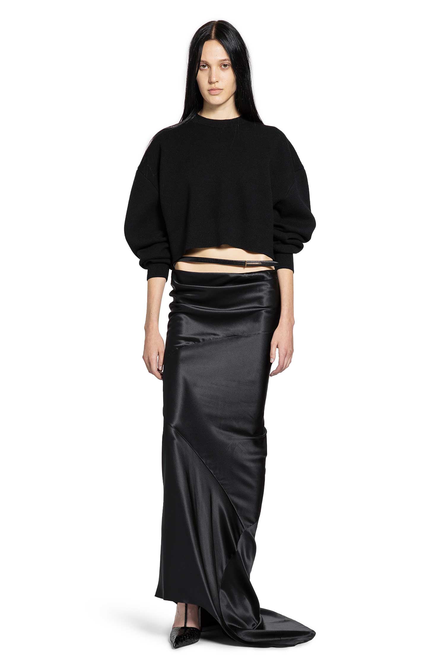 Silk Satin long Bias Skirt