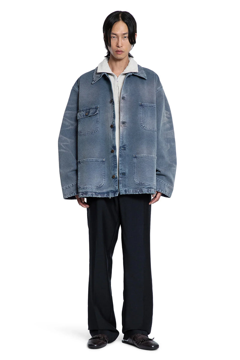Distressed Cotton Canvas Blouson Jacket - Antonioli.eu
