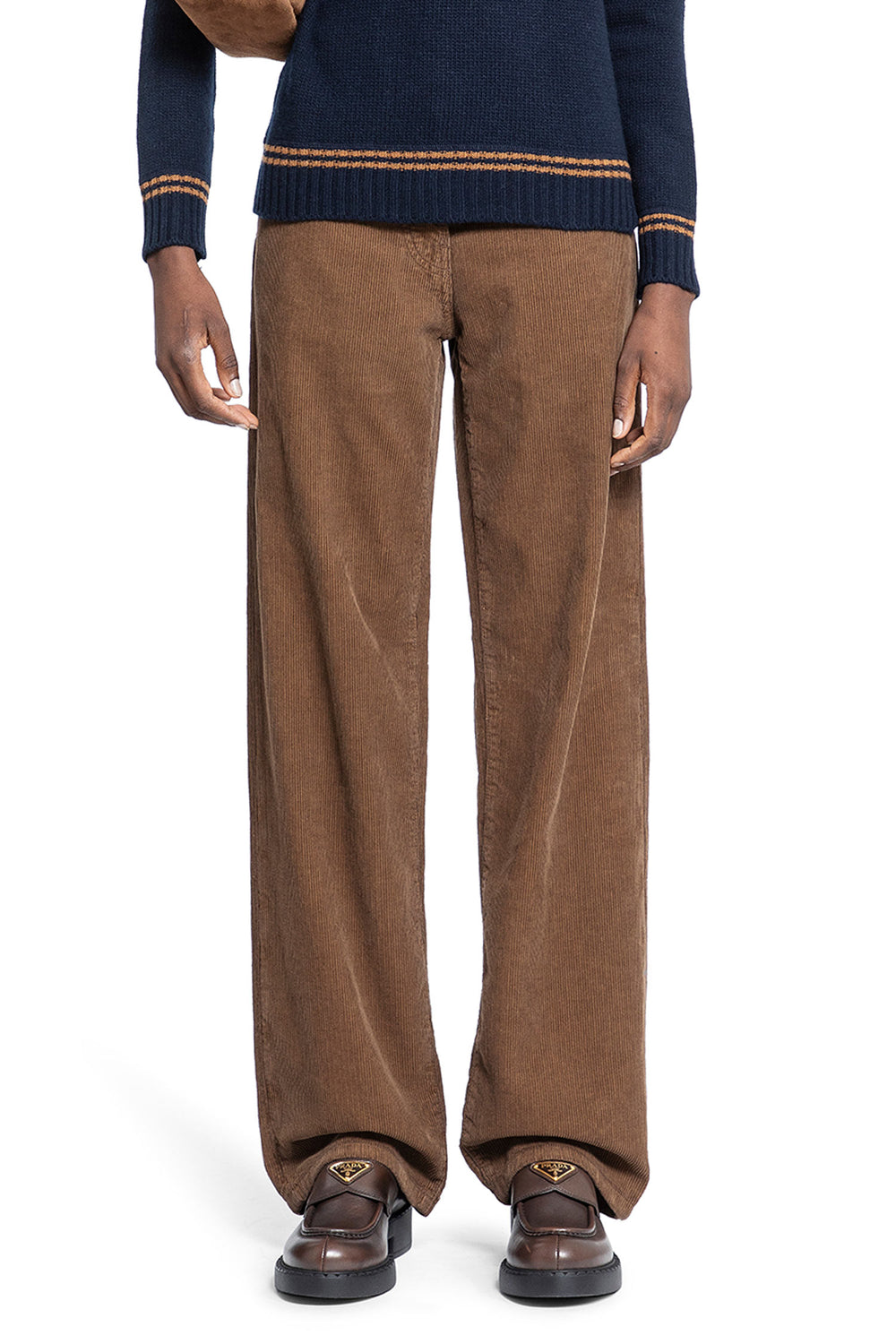 PRADA WOMAN BROWN TROUSERS