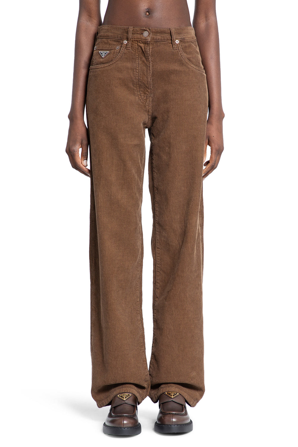 PRADA WOMAN BROWN TROUSERS