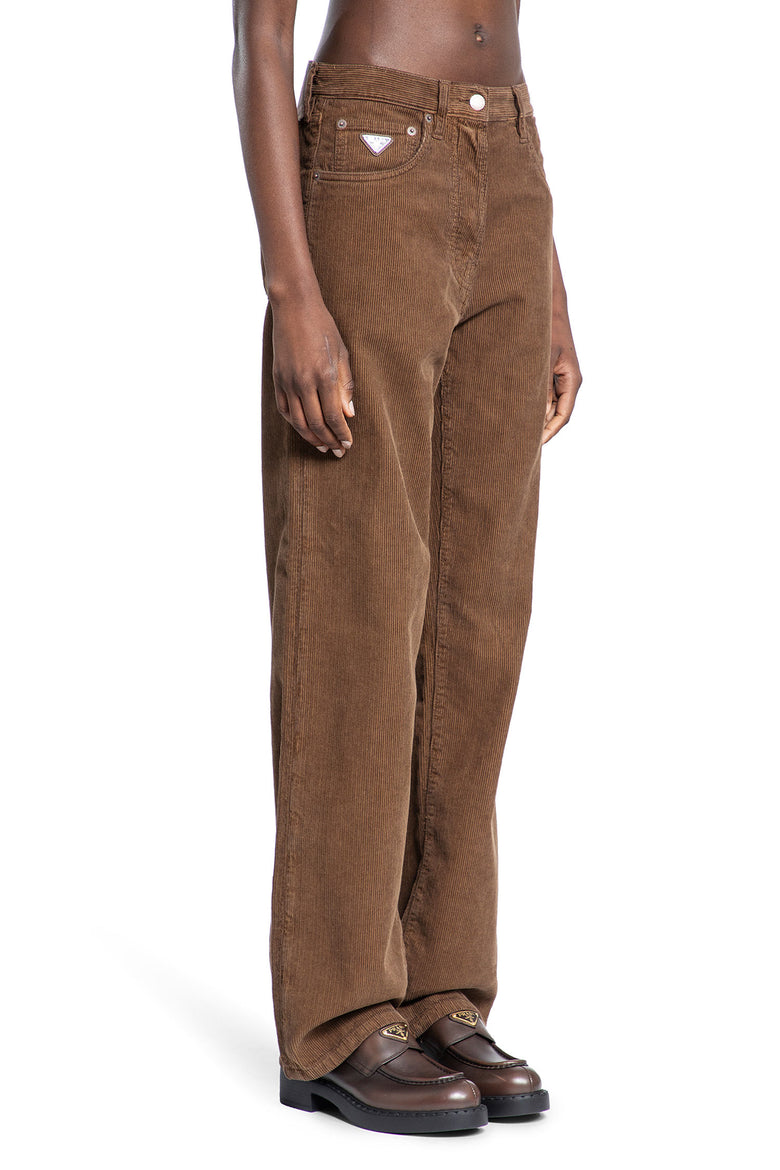 PRADA WOMAN BROWN TROUSERS