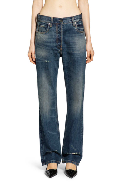Straight Leg Washed Denim Jeans