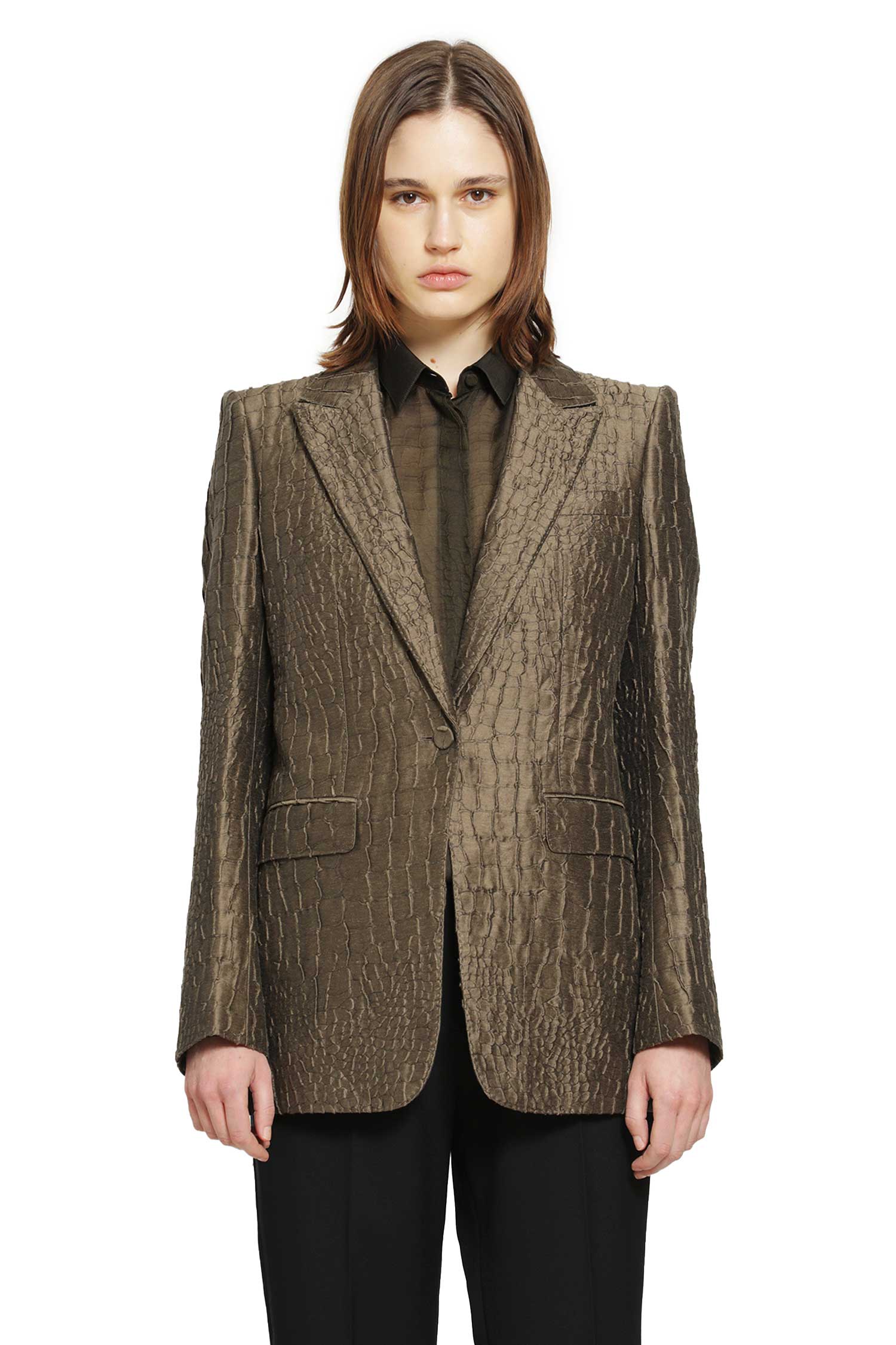 Crock Jacquard Satin Blazer