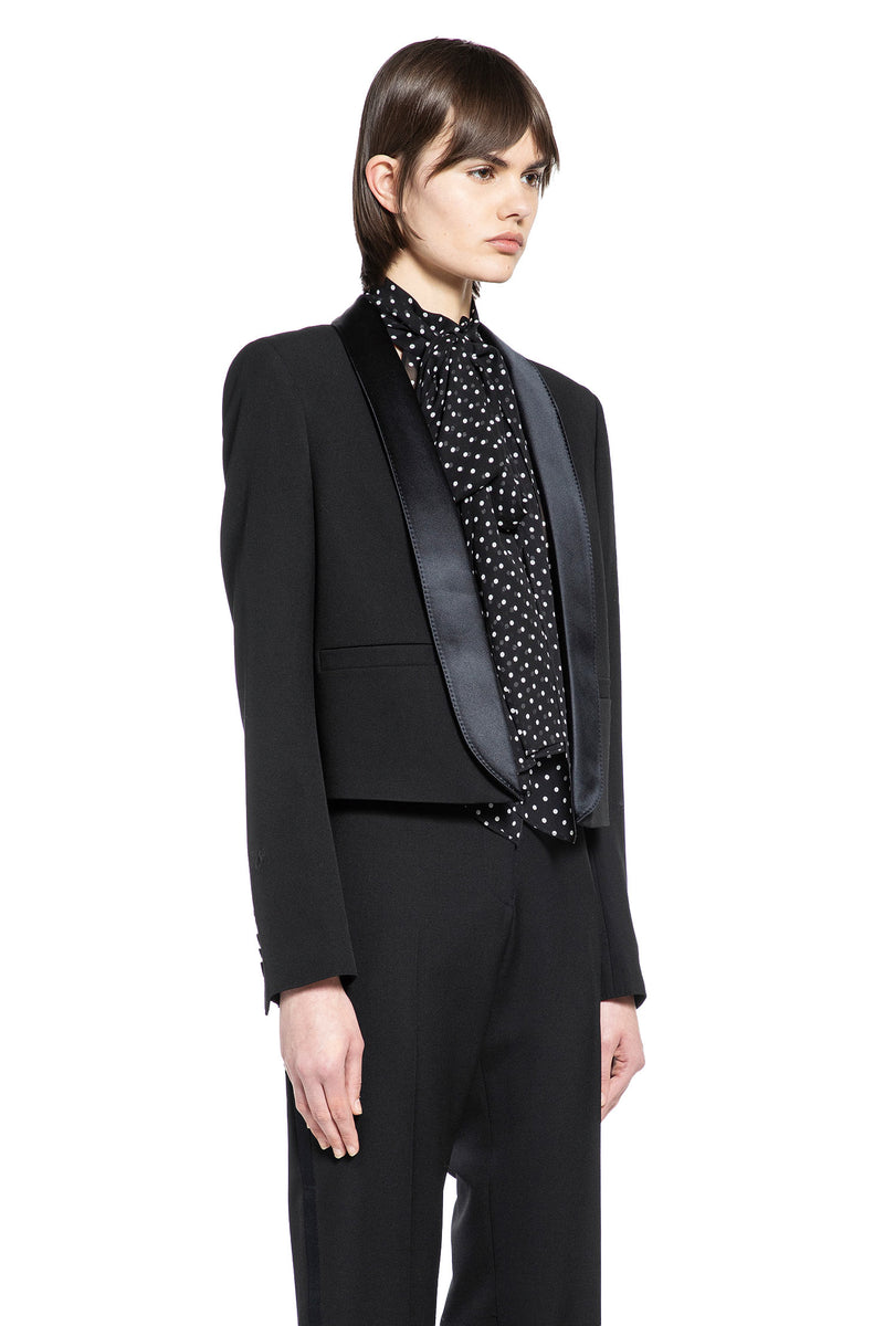 Single Breasted Cropped Tuxedo Jacket