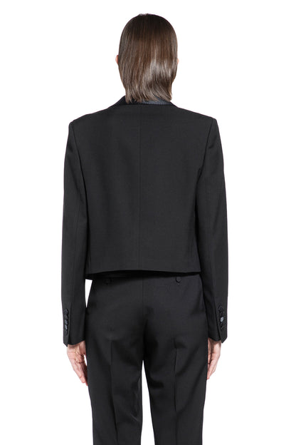Single Breasted Cropped Tuxedo Jacket