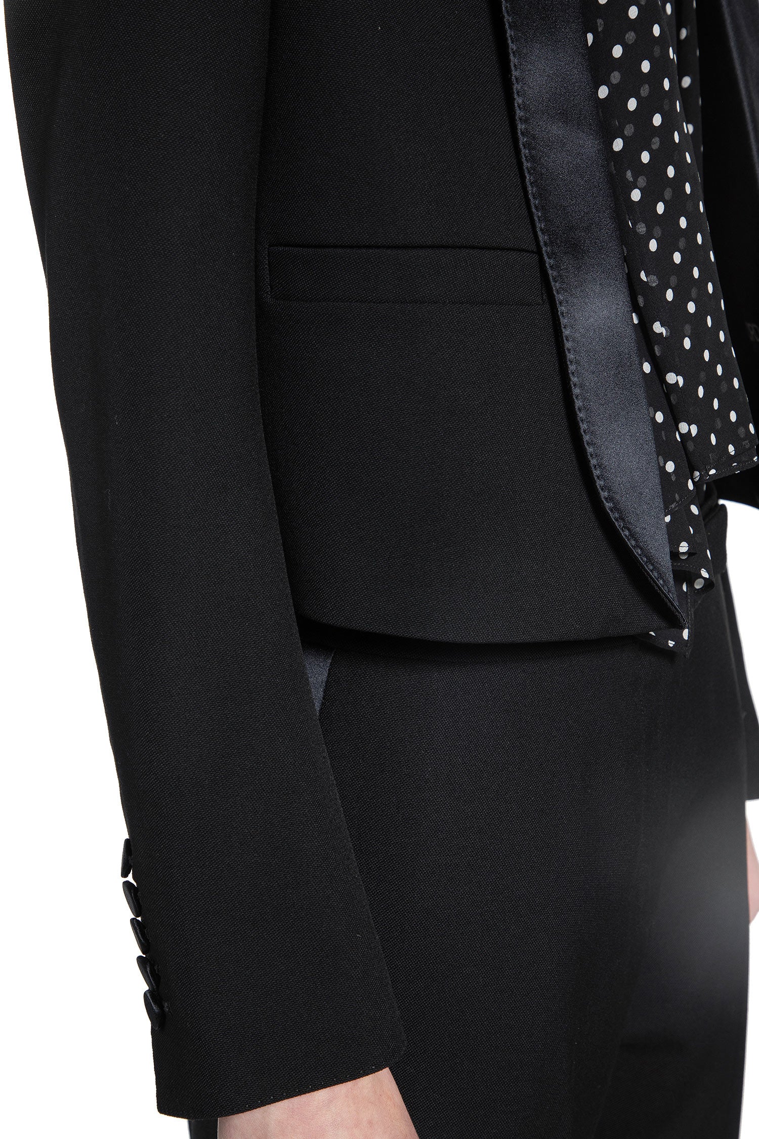 Single Breasted Cropped Tuxedo Jacket