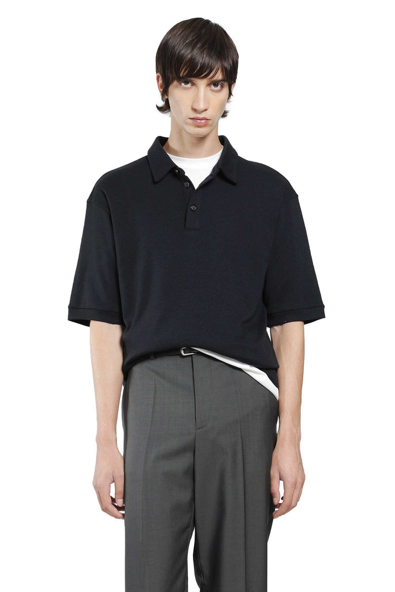 GIORGIO ARMANI Pure Cashmere Interlock Polo Shirt man