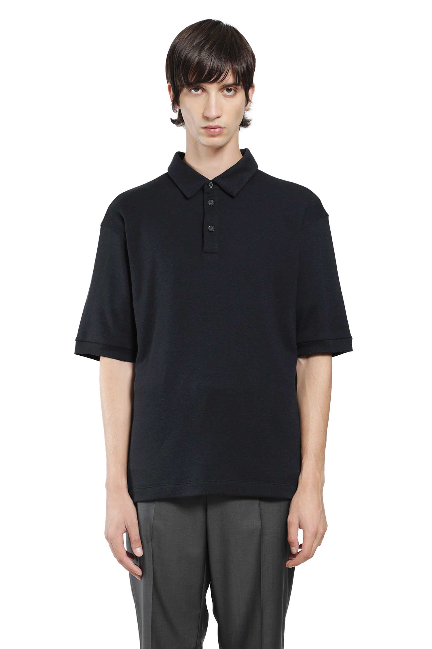 GIORGIO ARMANI Pure Cashmere Interlock Polo Shirt man