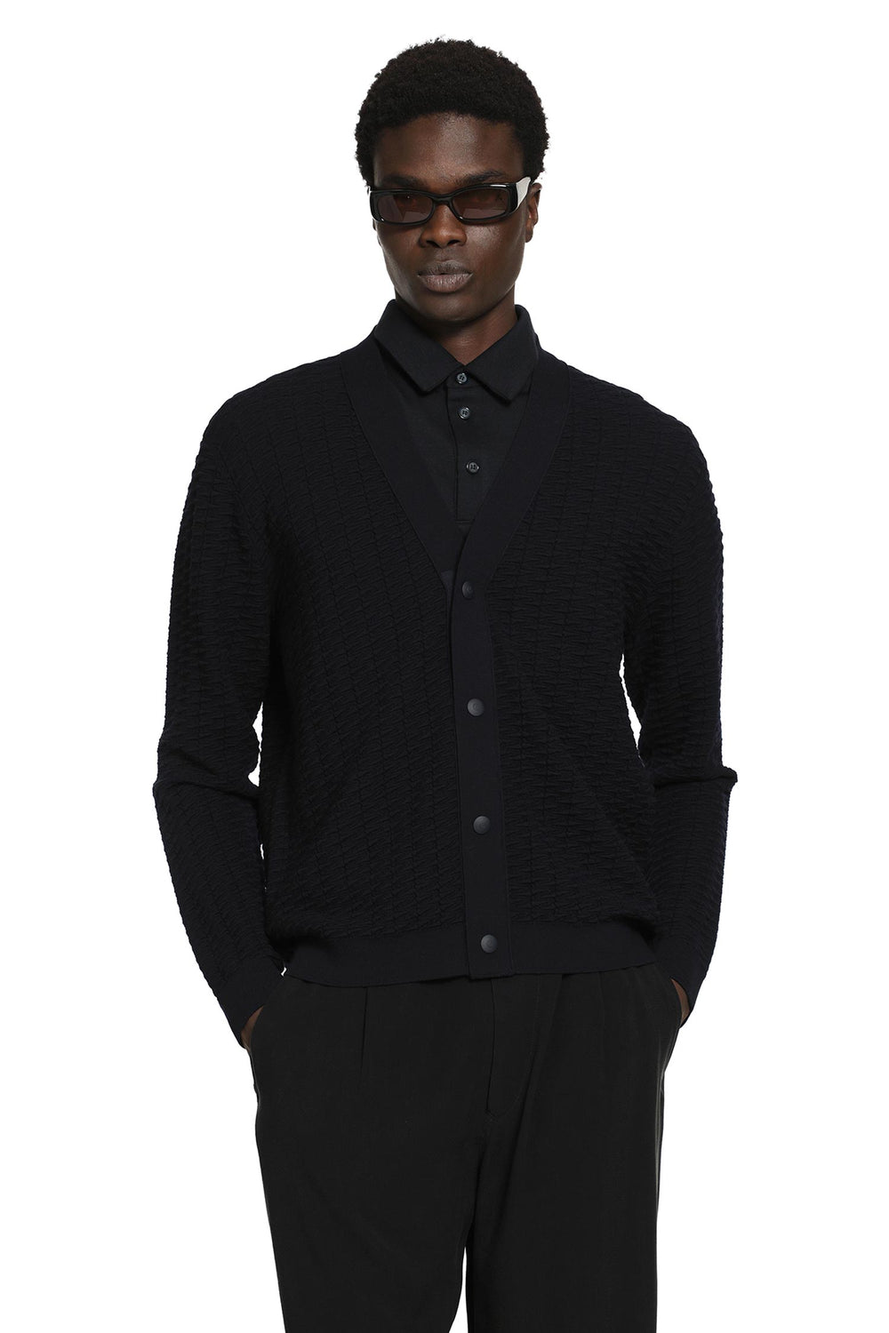 GIORGIO ARMANI Virgin Wool Blend Cardigan man