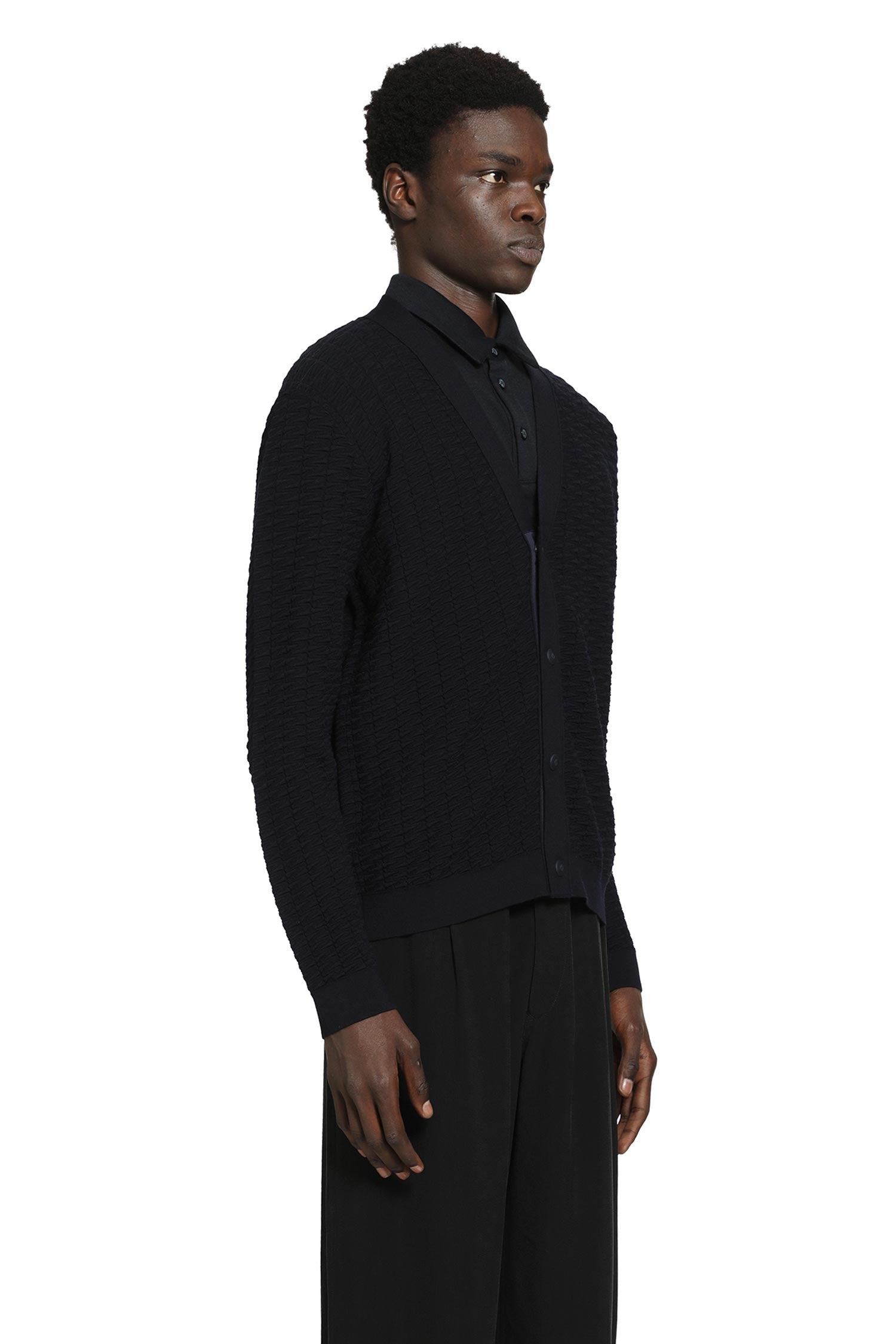 GIORGIO ARMANI Virgin Wool Blend Cardigan man
