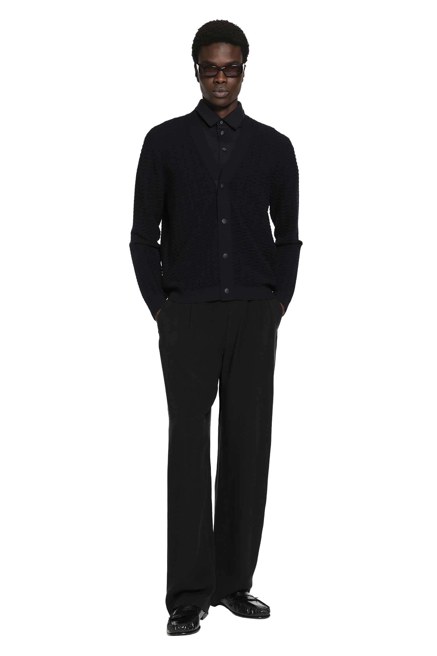 GIORGIO ARMANI Virgin Wool Blend Cardigan man