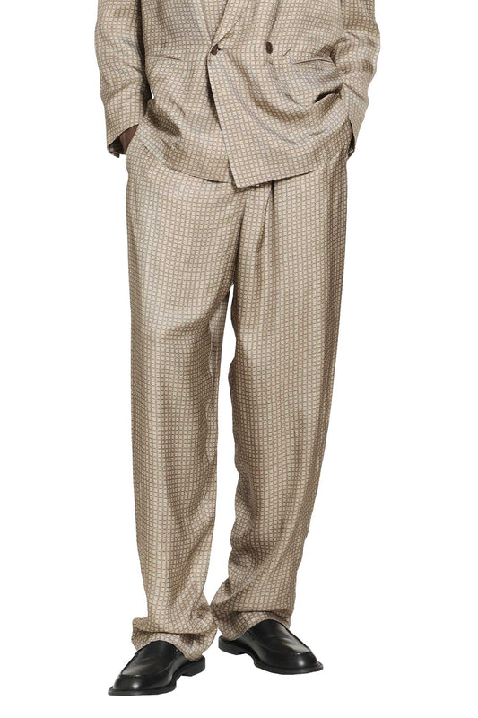 Viscose Check Jacquard Pants