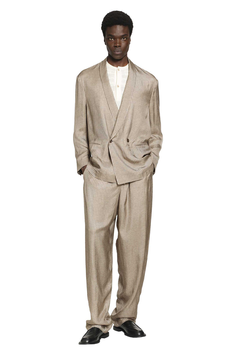 GIORGIO ARMANI Viscose Check Jacquard Pants man