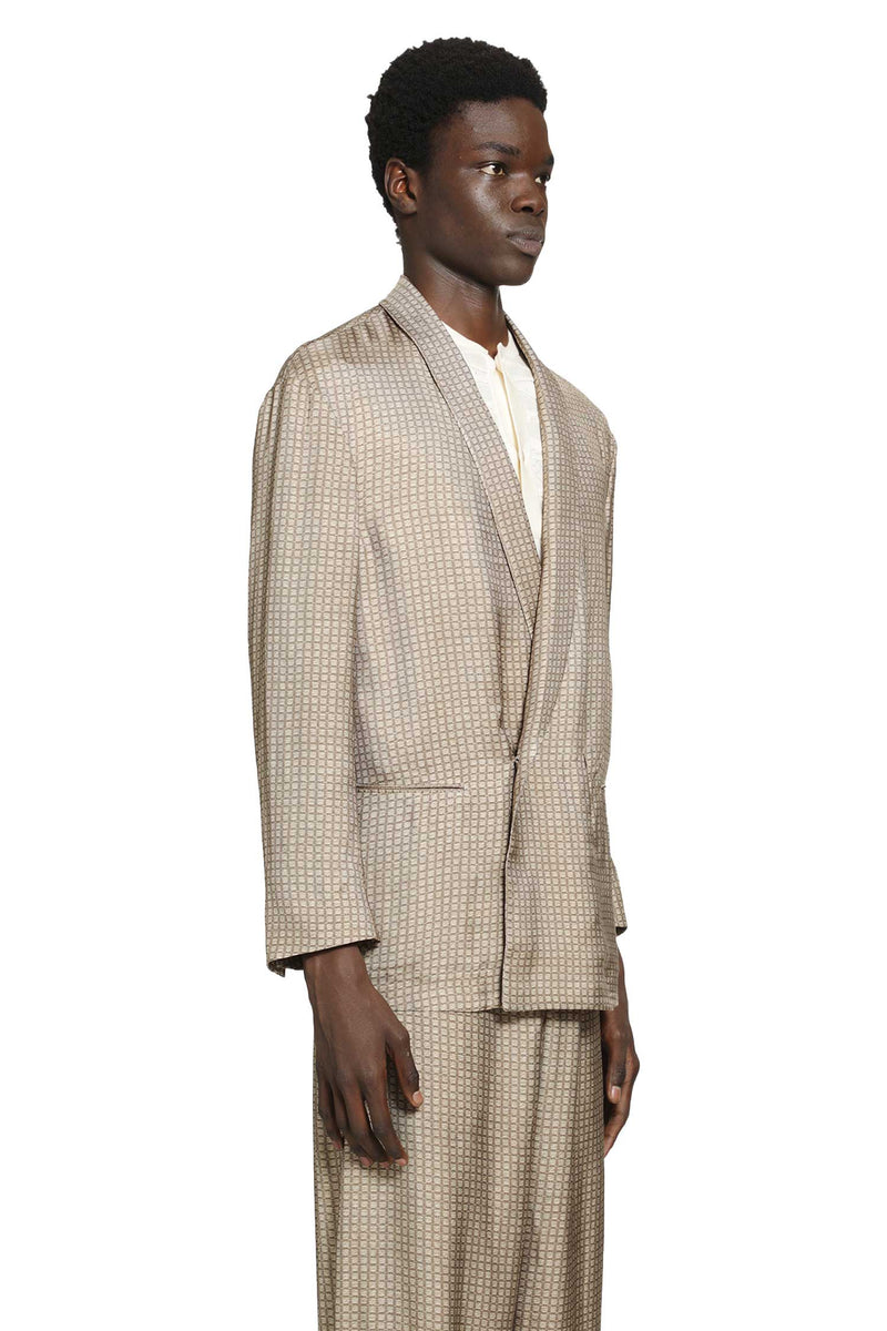 GIORGIO ARMANI Double-Breasted Blazer in Viscose Check man