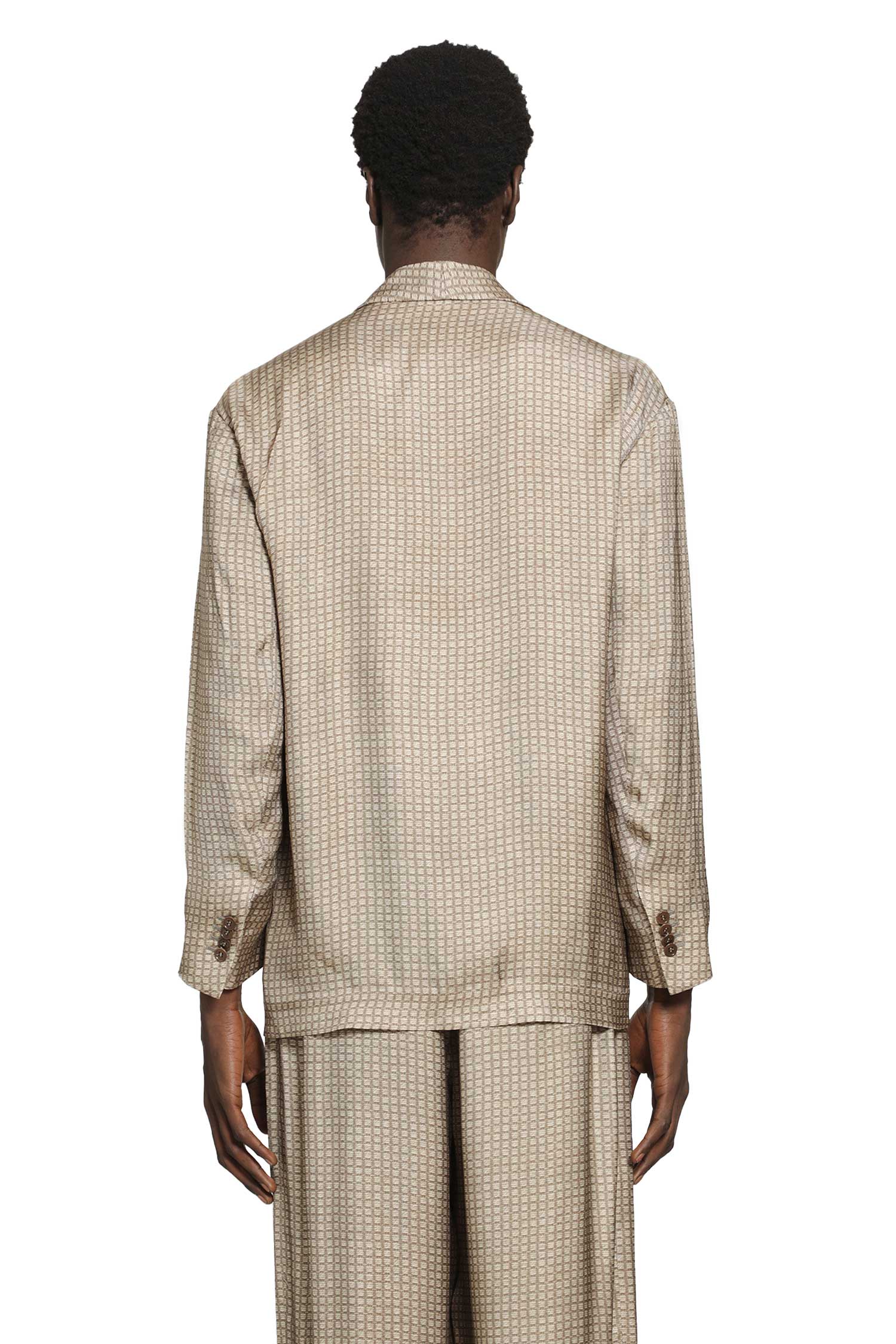 Double-Breasted Blazer in Viscose Check