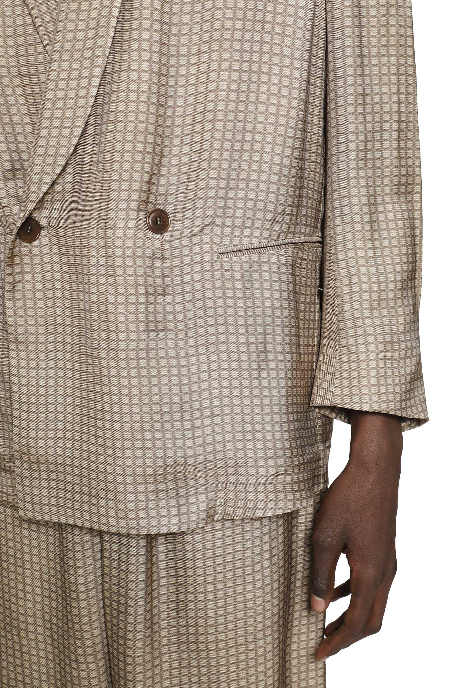 GIORGIO ARMANI Double-Breasted Blazer in Viscose Check man