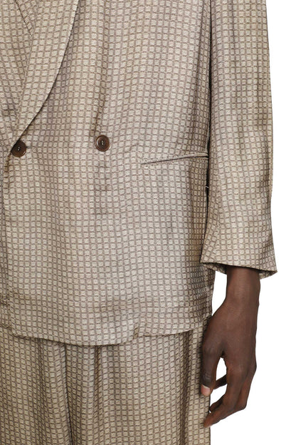 Double-Breasted Blazer in Viscose Check