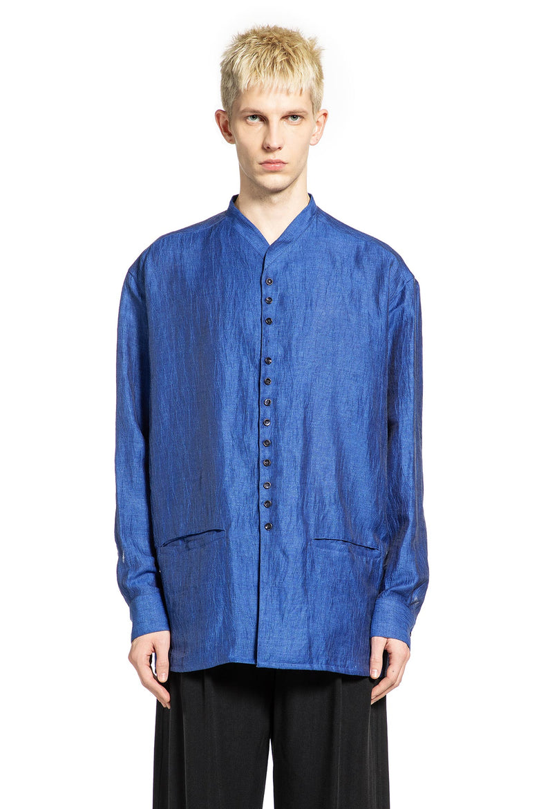 Faded Linen Blend Shirt Jacket