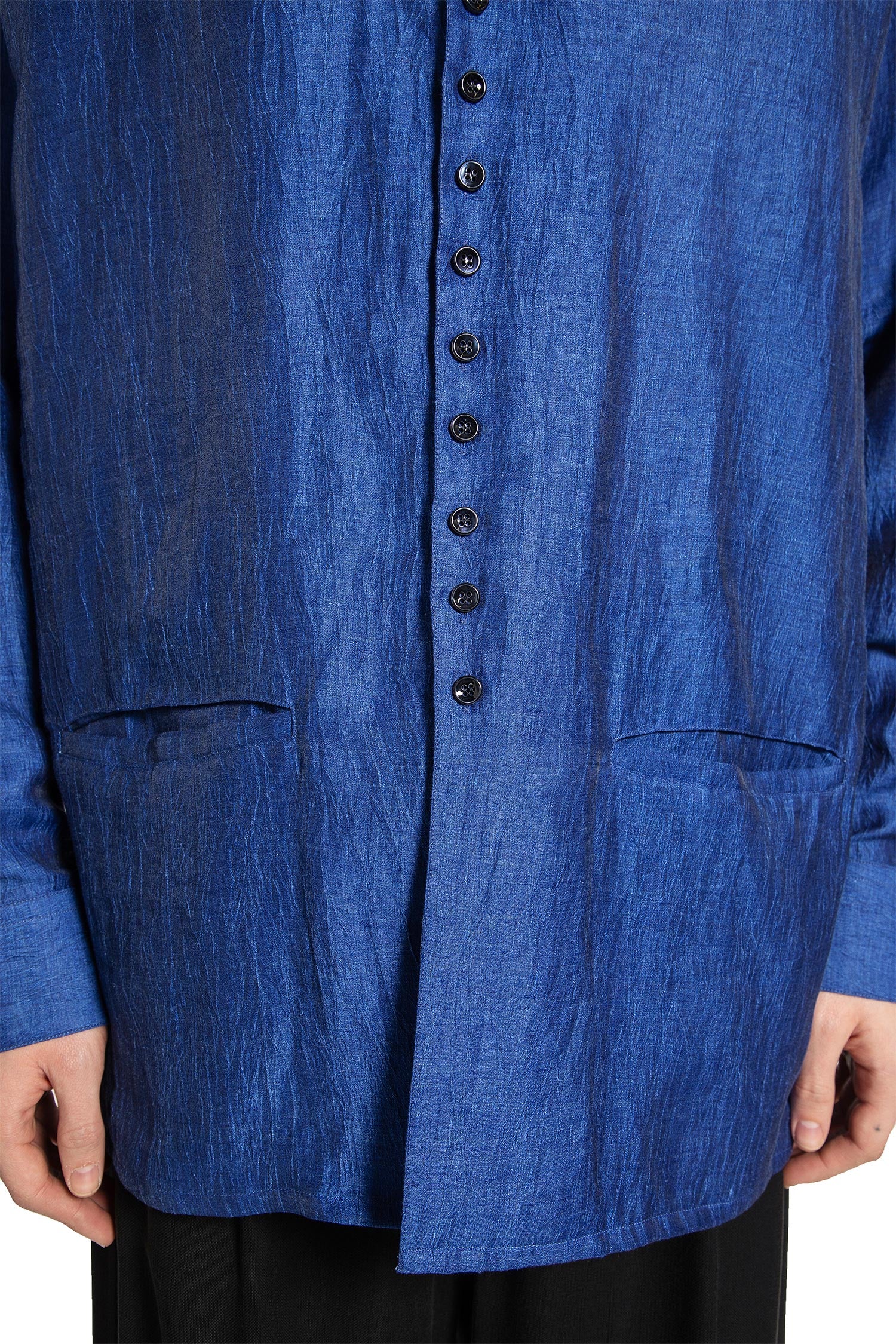 Faded Linen Blend Shirt Jacket