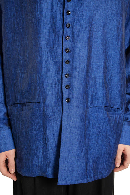 Faded Linen Blend Shirt Jacket