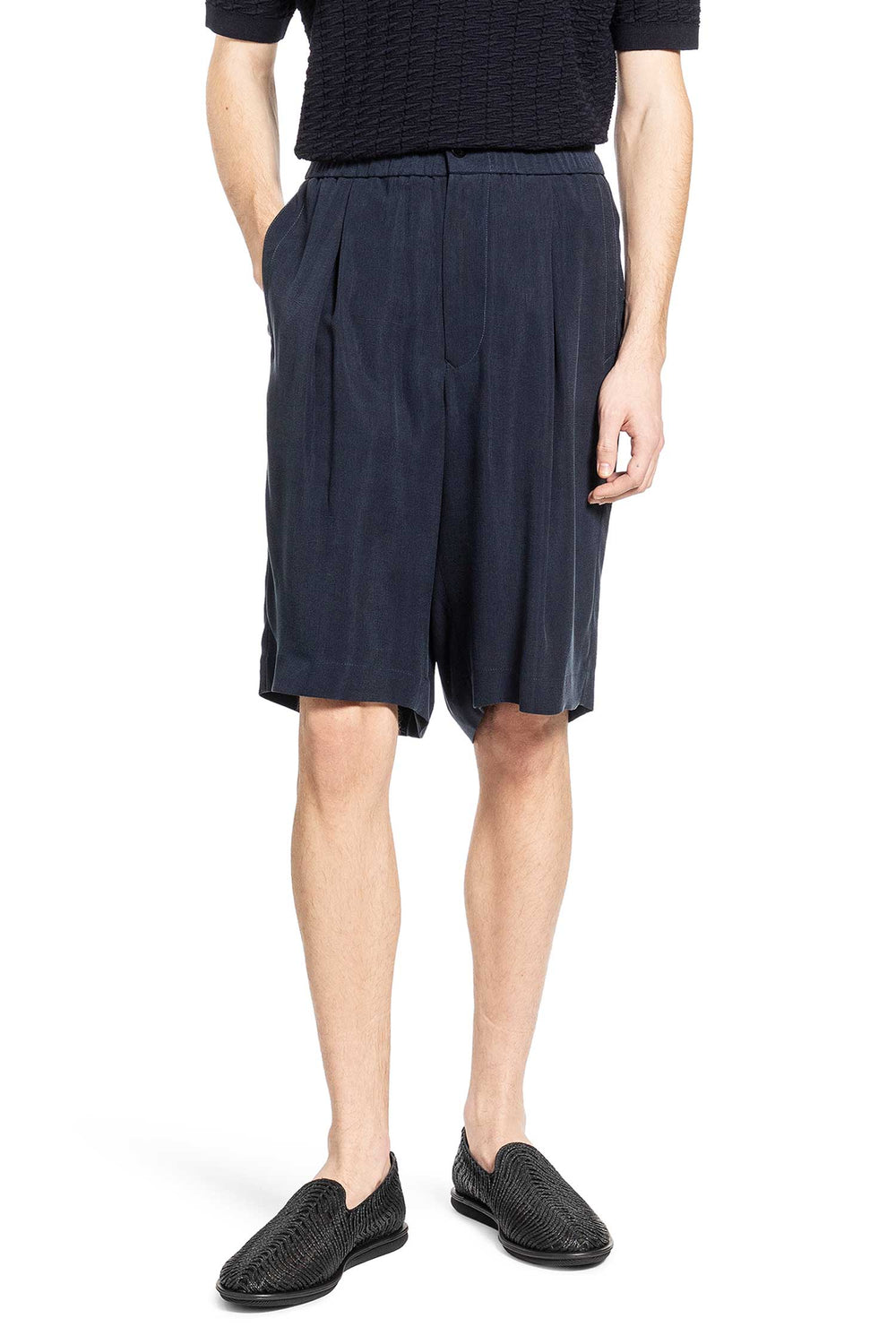 GIORGIO ARMANI Asv Cupro Basketweave Bermuda Shorts man