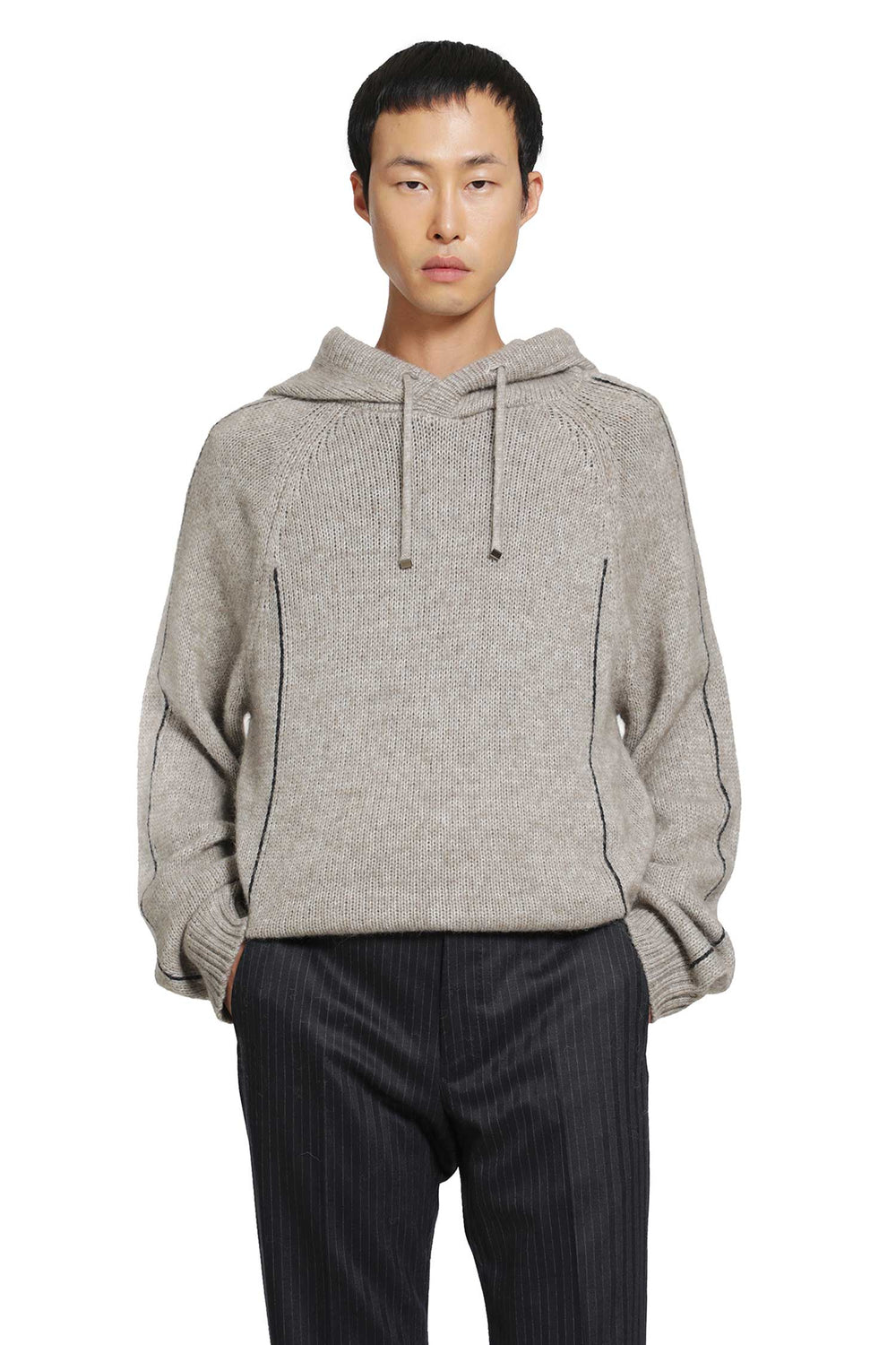 GIORGIO ARMANI Alpaca Wool Knit Hoodie man