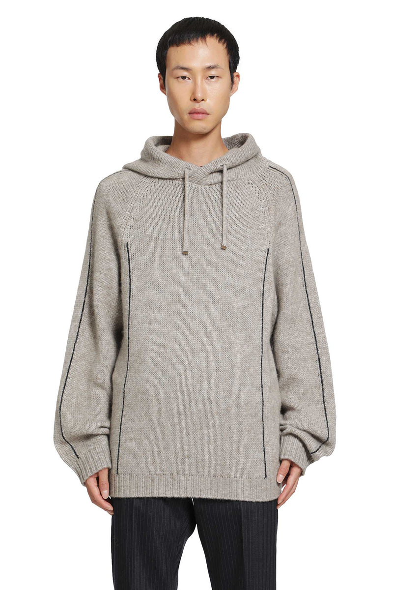 GIORGIO ARMANI Alpaca Wool Knit Hoodie man