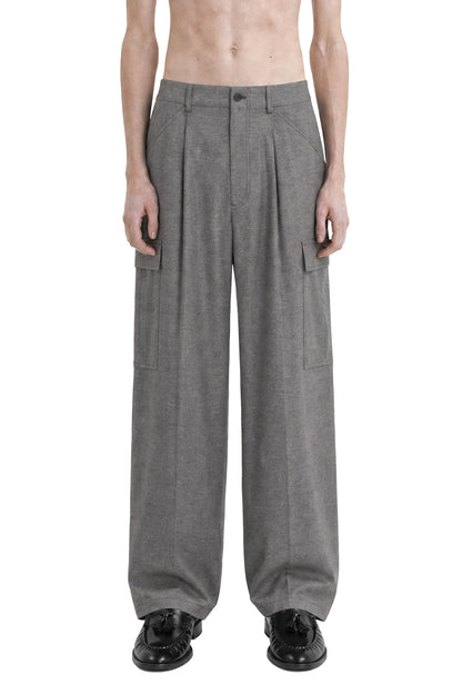 Wool Cashmere Denim-Effect Cargo Pants